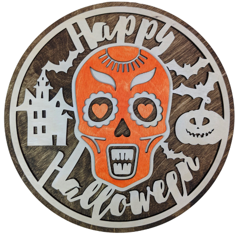 Happy Halloween - Sugar Skull 10" Round